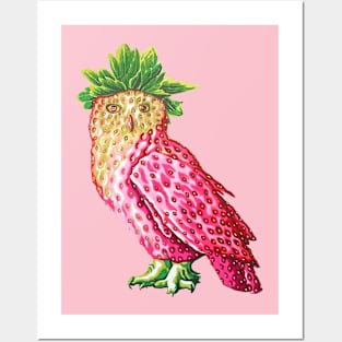 Strawberry Owl Posters and Art